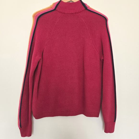 Marine Layer X Lost & Found Snowbird Stripe Sleeve Quarter Zip Sweater Size M - Picture 3 of 10